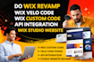 do wix revamp wix velo code wix custom code api integration wix studio website