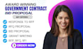 write government contract bid proposal, rfp rfq response, capability statement