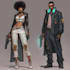 illustrate you as a cyberpunk style character