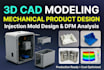 3d cad modelling mechanical industrial product design plastic injection mold dfm