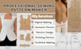 make sewing pattern grading for clothing, garment, techpacks in dxf, pdf file