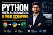 do web automation, web scraping using python selenium
