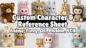 custom character reference sheet anime furry plushie kawaii