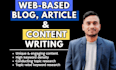 do web based blog, article and content writing