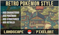 create a retro pokémon style pixel art landscape