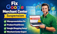 fix google merchant center suspension misrepresentation ads campaign
