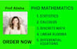help in math statistics linear algebra calculus 1 2 3 discrete math courses