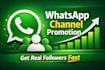 promote your whatsapp channel and increase your