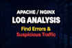 analyze apache or nginx logs for errors and suspicious traffic