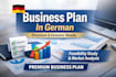 write a business plan and feasibility study in german