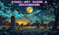 create custom pixel art environment, background, landscape, scene and animation