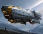 illustrate epic sci fi spaceship battle cruiser