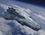 illustrate epic sci fi spaceship concept art