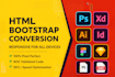 convert figma to html, xd to html, psd to html responsive bootstrap website
