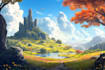 create fantasy landscape illustrations
