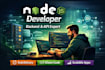 develop node js backend, rest API and web applications