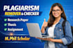 minimize plagiarism and do professional proofreading