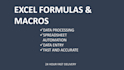 create excel formulas, macros, and spreadsheet automation