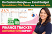 do custom goggle and excel budget spreadsheet, csv charts and automate vba