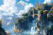 create fantasy landscape illustrations
