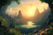 create fantasy landscape illustrations