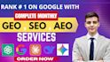 do monthly SEO, GEO, aeo, ai search optimization and link building