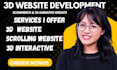 build interactive 3d wix, animated website, redesign 3js wix velo code, threejs