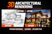 architecture 3d rendering photorealistic interior exterior model visualization