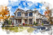 paint watercolor house portrait