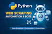 build a custom python web scraper and automation bot
