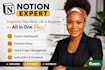 create a customised notion template, notion dashboard or notion website