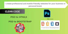 do convert psd to html website design using html css jquery bootstrap