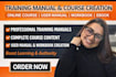 create training manual, online course, training course, user manual, workbook