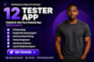 provide 12 testers closed testing 20 testers mobile app testing app publish