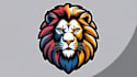 do unique lion mascot logo 1 day