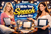 write your speech in modern way