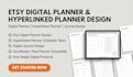 design etsy digital planner, hyperlinked planner and digital journal