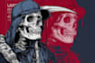 create a skull, skeleton or grim reaper illustration