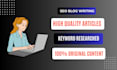 write SEO optimized blog posts and articles for your website