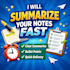 summarize your notes into clear easy to read study material