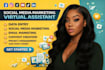 instagram social media manager, post content creator marketing virtual assistant