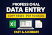 do fast copy paste, data entry and web research