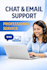 chat support and email customer service support