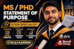 edit or create best statement of purpose, personal statement, motivation letter