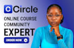 setup circle so online course setup circle so community circle so landing page