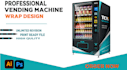 do custom modern vending machine and atm  machine wrap design