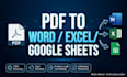 convert PDF to word, excel, or google sheets