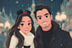 draw a custom couple portrait for anniversary or gift