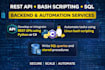 develop apis, linux script, sql queries, QA