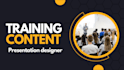 design training content and presentations for workshops
